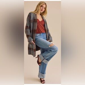 NWOT Women’s Altar’d State Alora Plaid Coatigan Sz L - Rare find!